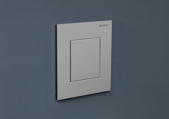 Geberit Type 40 actuator plate for urinal flush control in square stainless steel